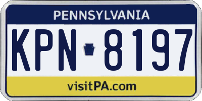 PA license plate KPN8197