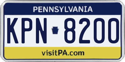 PA license plate KPN8200