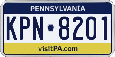 PA license plate KPN8201