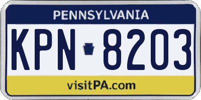 PA license plate KPN8203