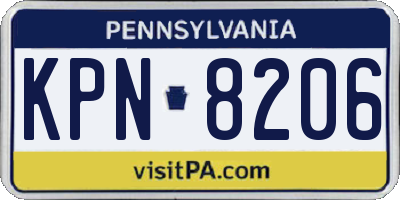 PA license plate KPN8206