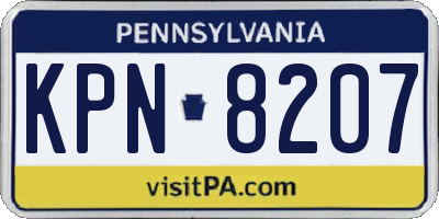 PA license plate KPN8207