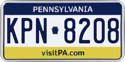 PA license plate KPN8208