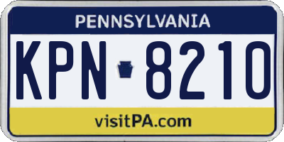 PA license plate KPN8210