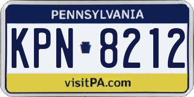 PA license plate KPN8212