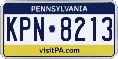 PA license plate KPN8213