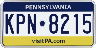 PA license plate KPN8215