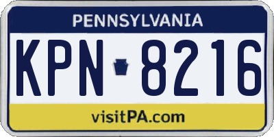 PA license plate KPN8216