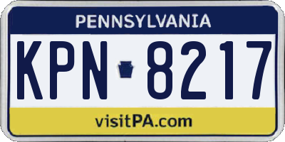 PA license plate KPN8217