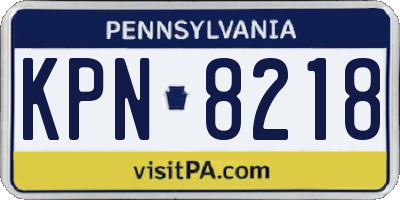 PA license plate KPN8218