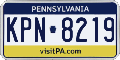 PA license plate KPN8219