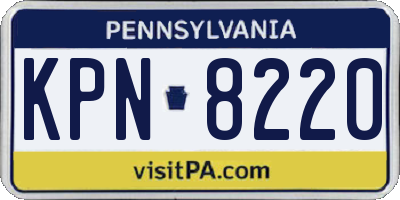 PA license plate KPN8220