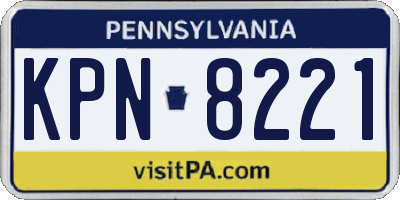PA license plate KPN8221