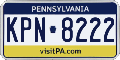 PA license plate KPN8222
