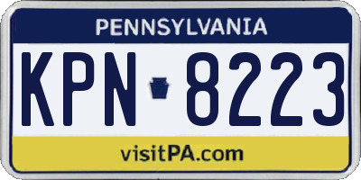 PA license plate KPN8223