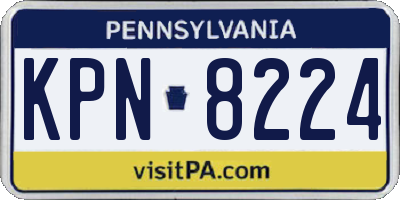 PA license plate KPN8224