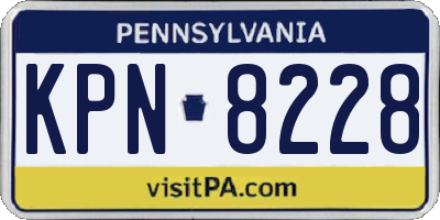 PA license plate KPN8228
