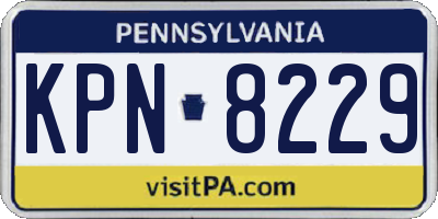 PA license plate KPN8229