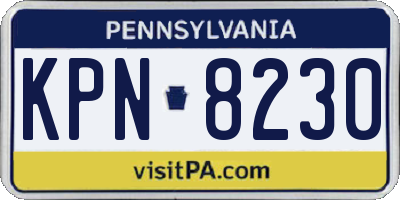 PA license plate KPN8230