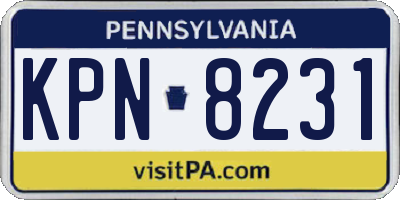 PA license plate KPN8231