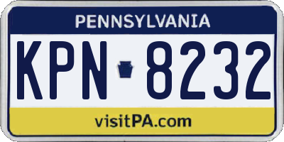 PA license plate KPN8232