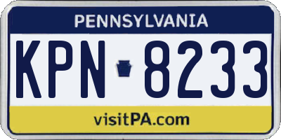 PA license plate KPN8233