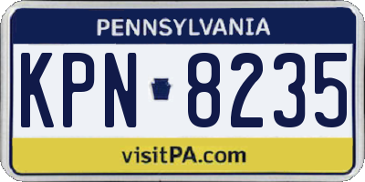 PA license plate KPN8235