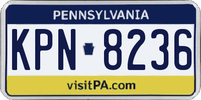 PA license plate KPN8236