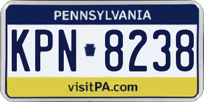 PA license plate KPN8238