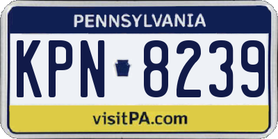 PA license plate KPN8239
