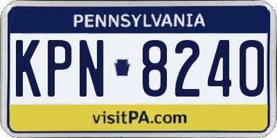 PA license plate KPN8240