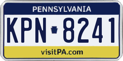 PA license plate KPN8241