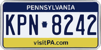 PA license plate KPN8242