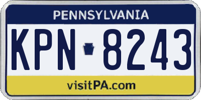 PA license plate KPN8243
