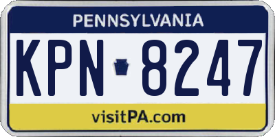 PA license plate KPN8247