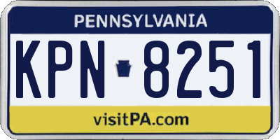 PA license plate KPN8251