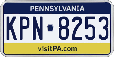 PA license plate KPN8253