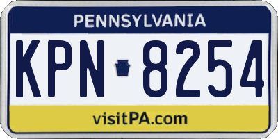 PA license plate KPN8254