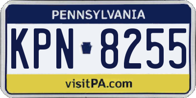 PA license plate KPN8255