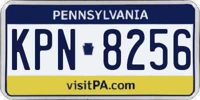 PA license plate KPN8256