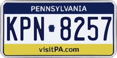 PA license plate KPN8257