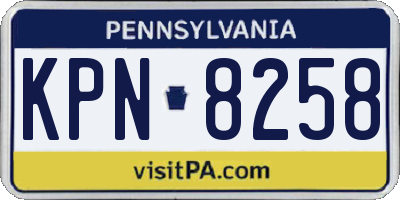 PA license plate KPN8258