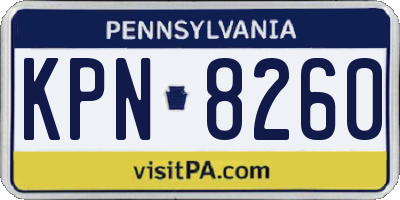 PA license plate KPN8260