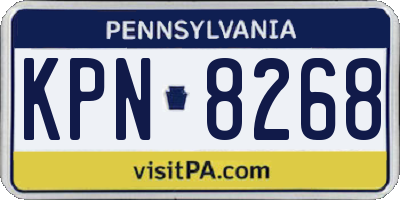 PA license plate KPN8268