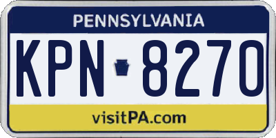 PA license plate KPN8270
