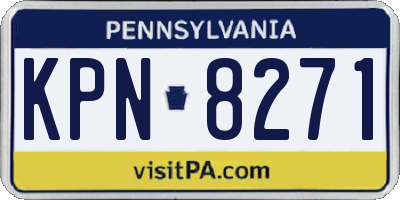 PA license plate KPN8271