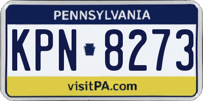 PA license plate KPN8273