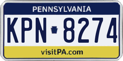 PA license plate KPN8274
