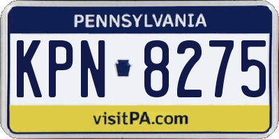 PA license plate KPN8275