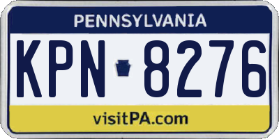 PA license plate KPN8276